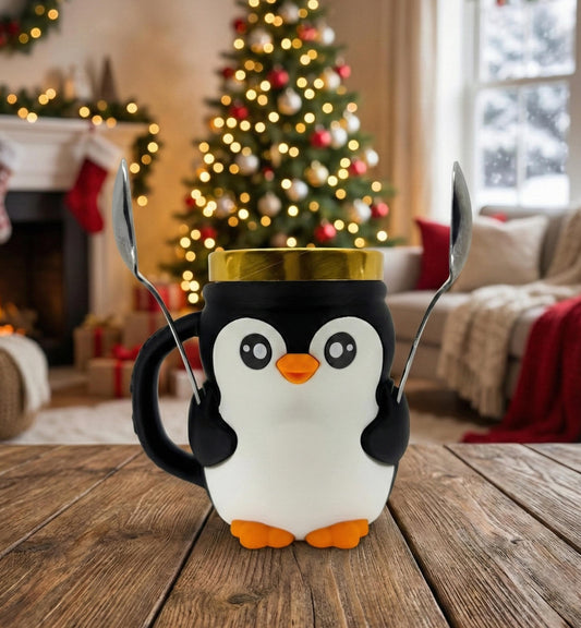 Cute Penguin Ice Cream Pint Holder