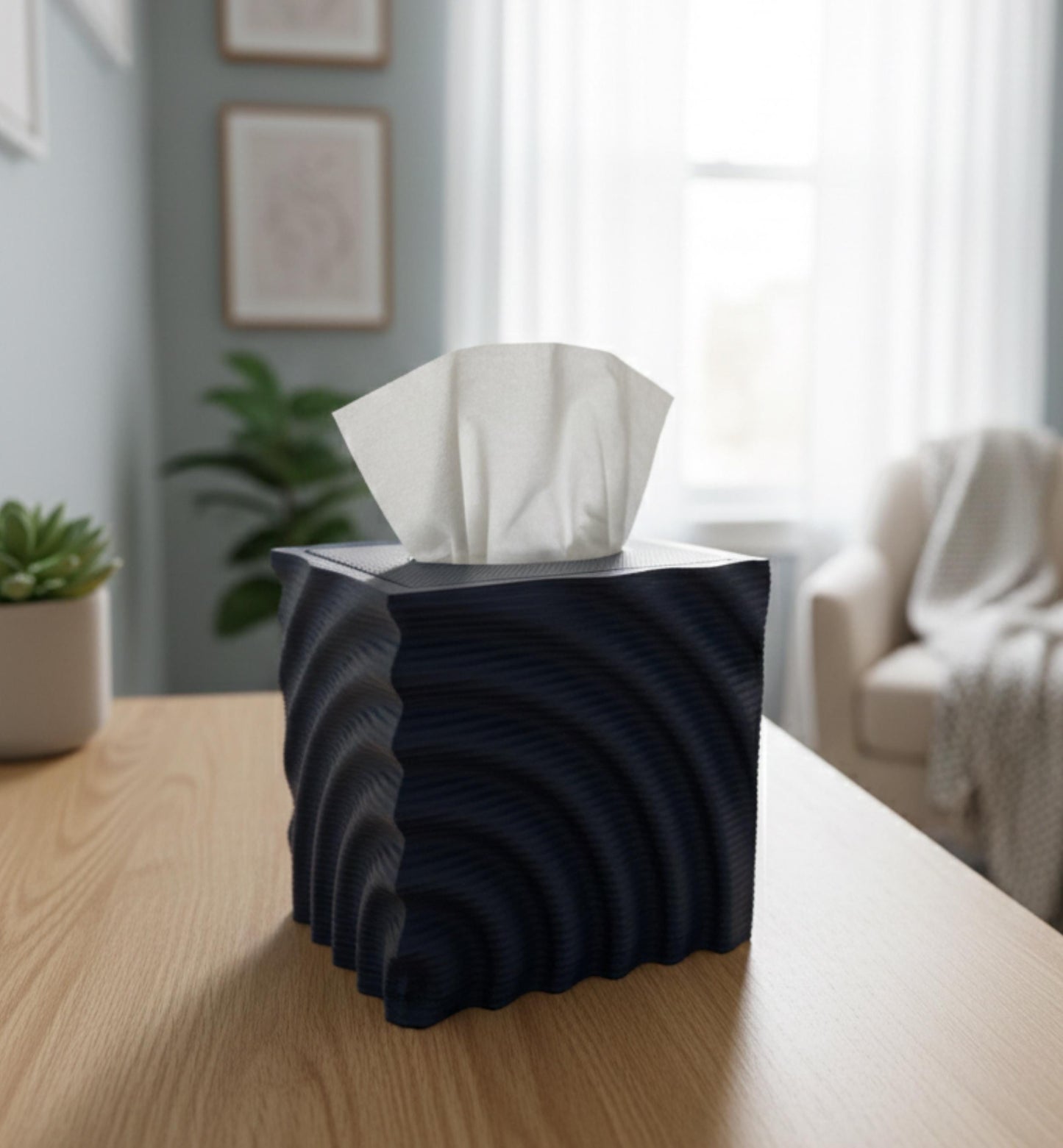 Modern Wave Tissue Box Cover